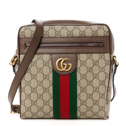 Gucci GG Supreme Monogram Web Small Ophidia Messenger Bag Brown 1 of 12