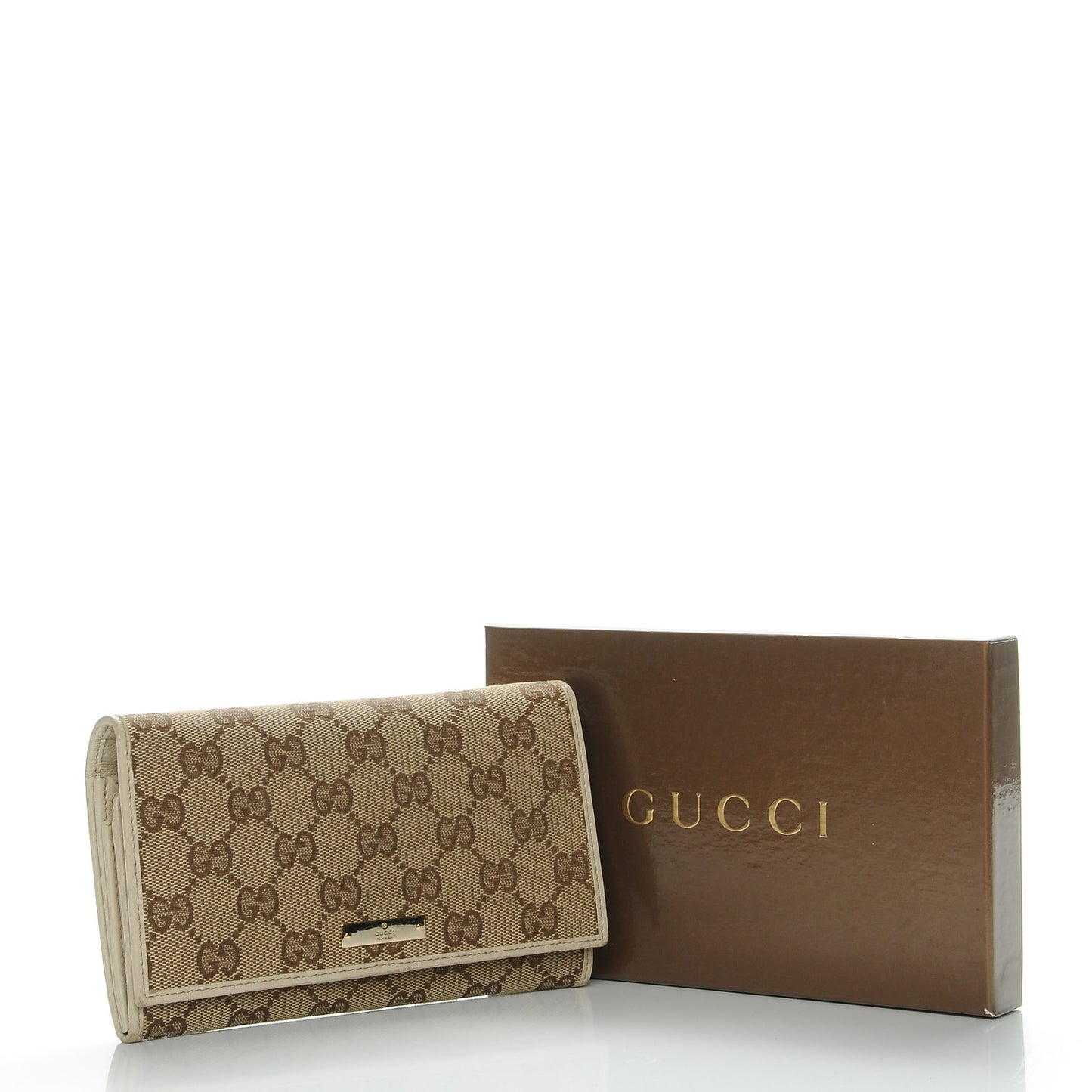 Monogram Metal Bar Continental Flap Wallet Off White