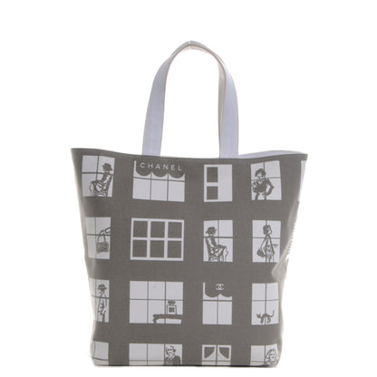 Chanel Canvas Coco Window Tote White 1 of 8