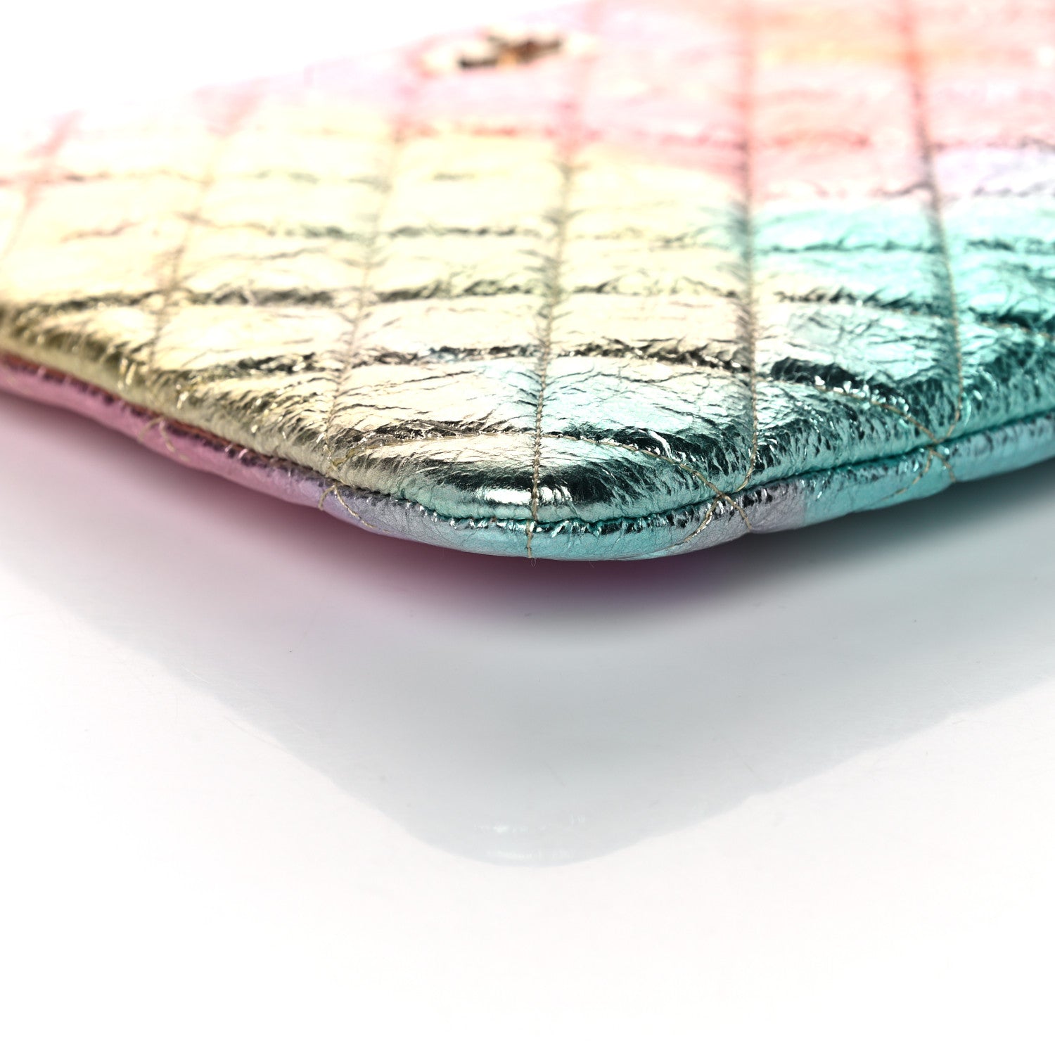 Chanel Metallic Goatskin Quilted Medium 2.55 Reissue Cosmetic Case Multicolor 8 of 12