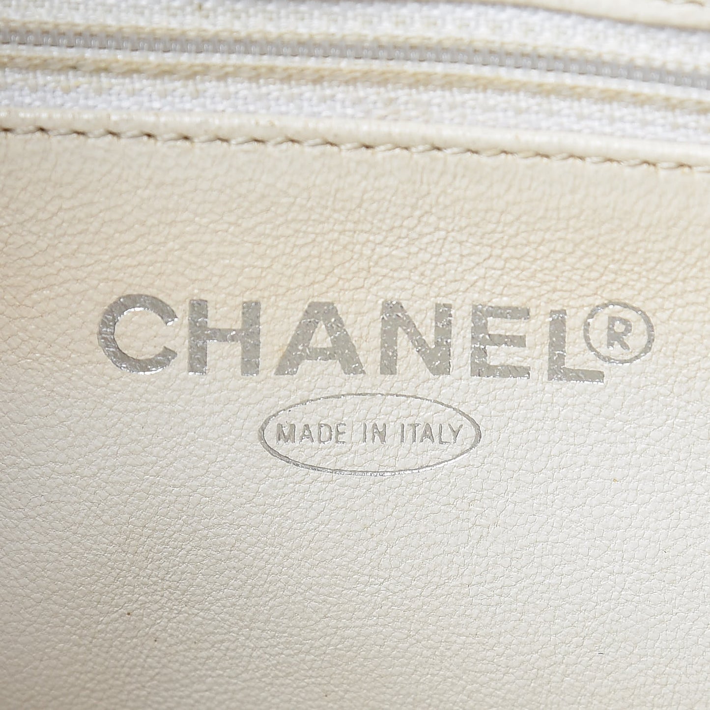 Patent Chocolate Bar Quilted Tote Beige Black