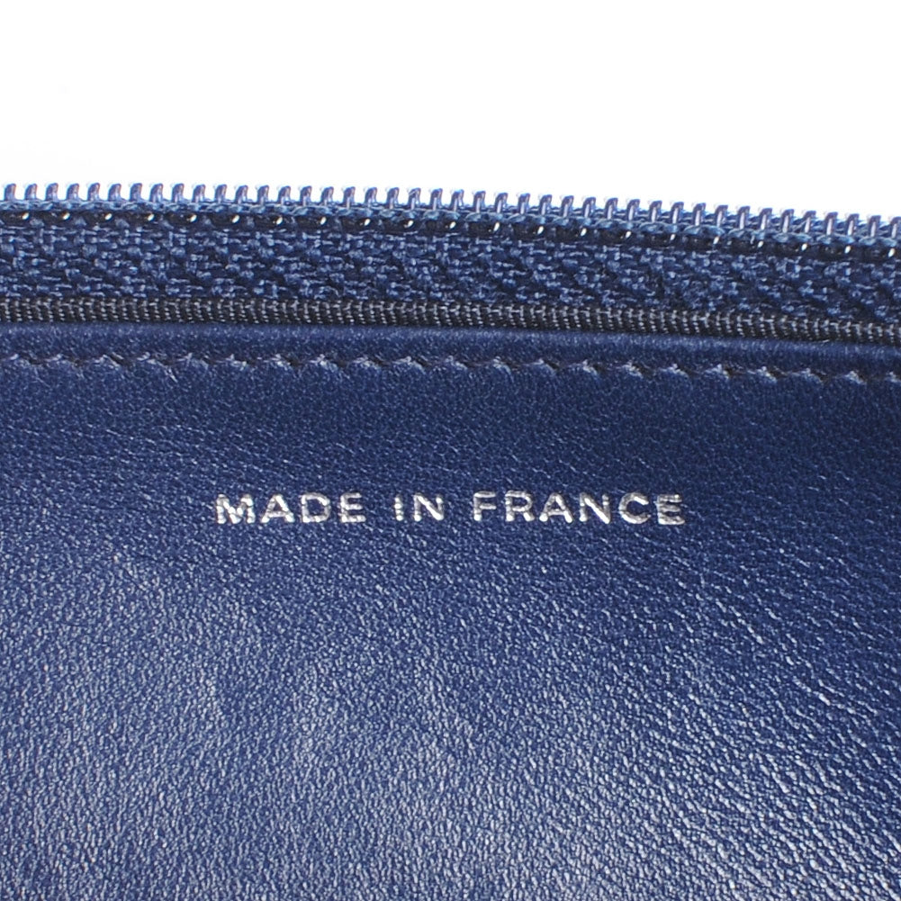 Lambskin Wallet On Chain WOC Navy