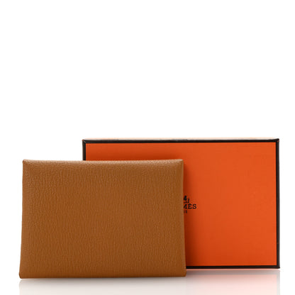 Hermes Chevre Mysore Calvi Duo Card Case Caramel 8 of 8
