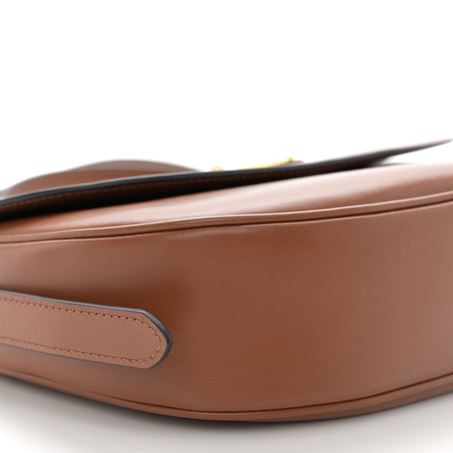 Prada Soft Calfskin Triangle Arque Flap Shoulder Bag Cognac 9 of 10