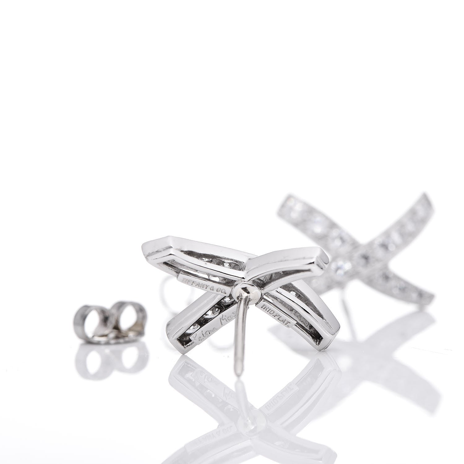Tiffany Platinum Diamond Small Paloma Picasso "X" Earrings 3 of 5