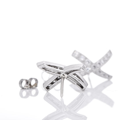 Tiffany Platinum Diamond Small Paloma Picasso "X" Earrings 3 of 5