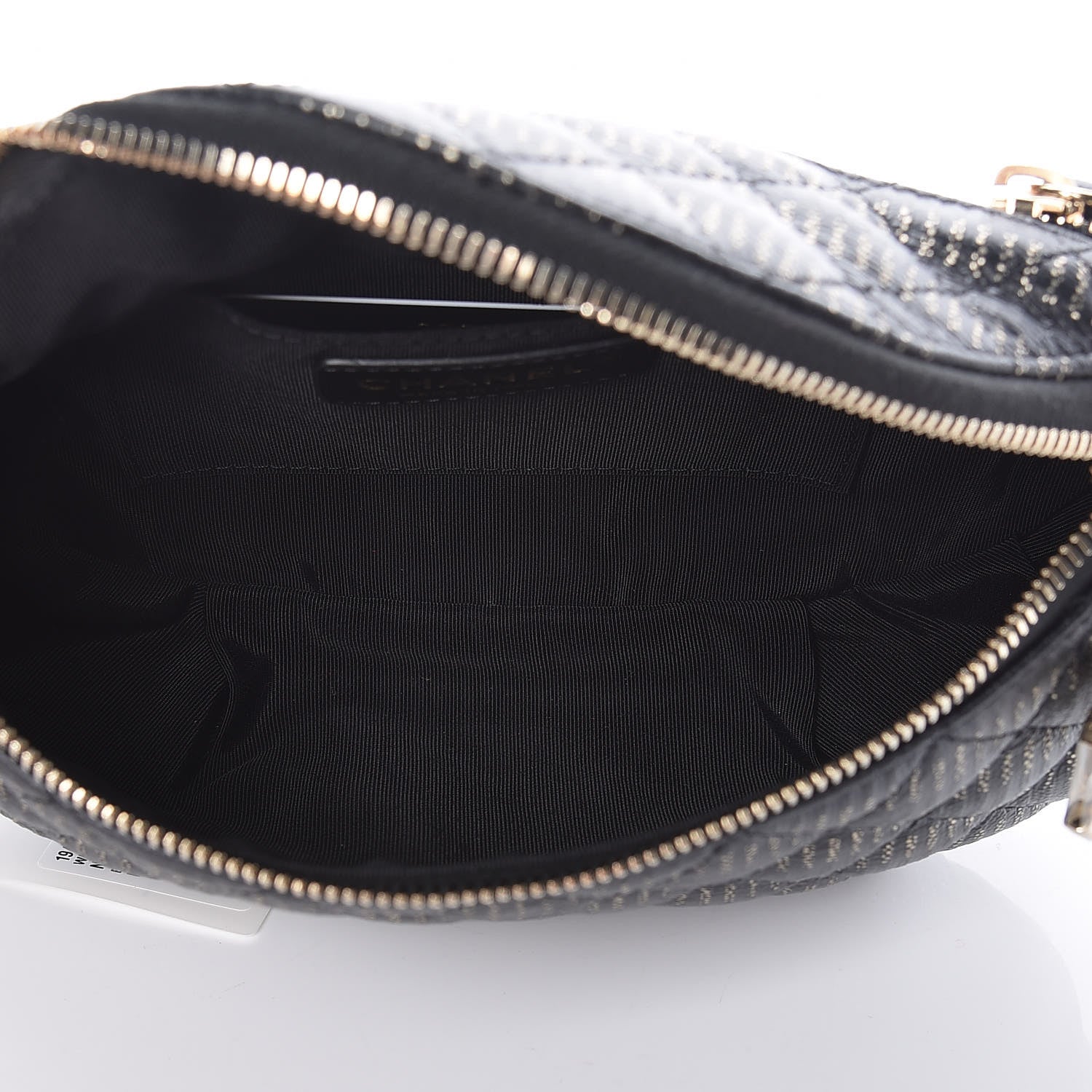 Chanel Calfskin Quilted Waist Bag Black Gold 7 of 10