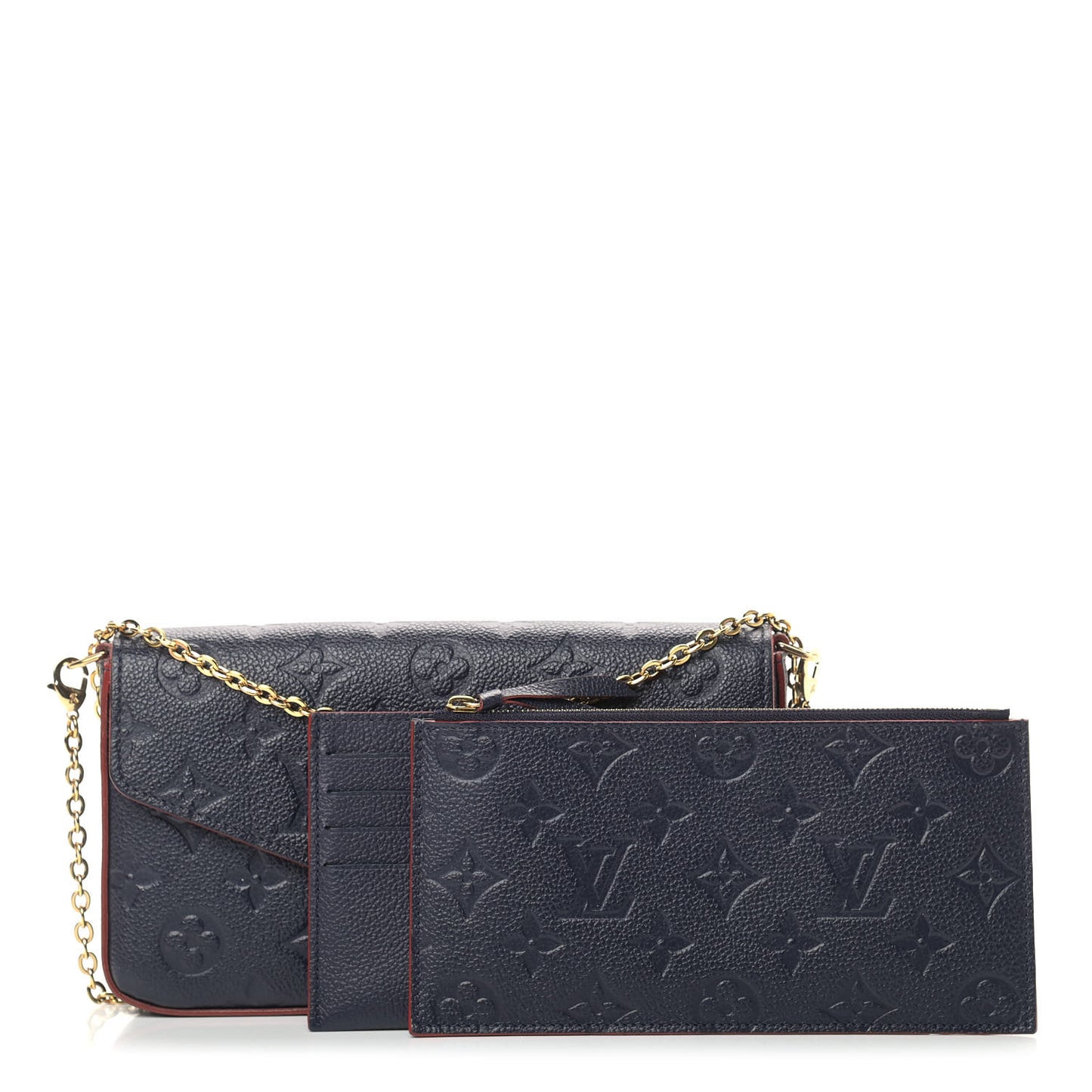 Empreinte Pochette Felicie Chain Wallet Marine Rouge