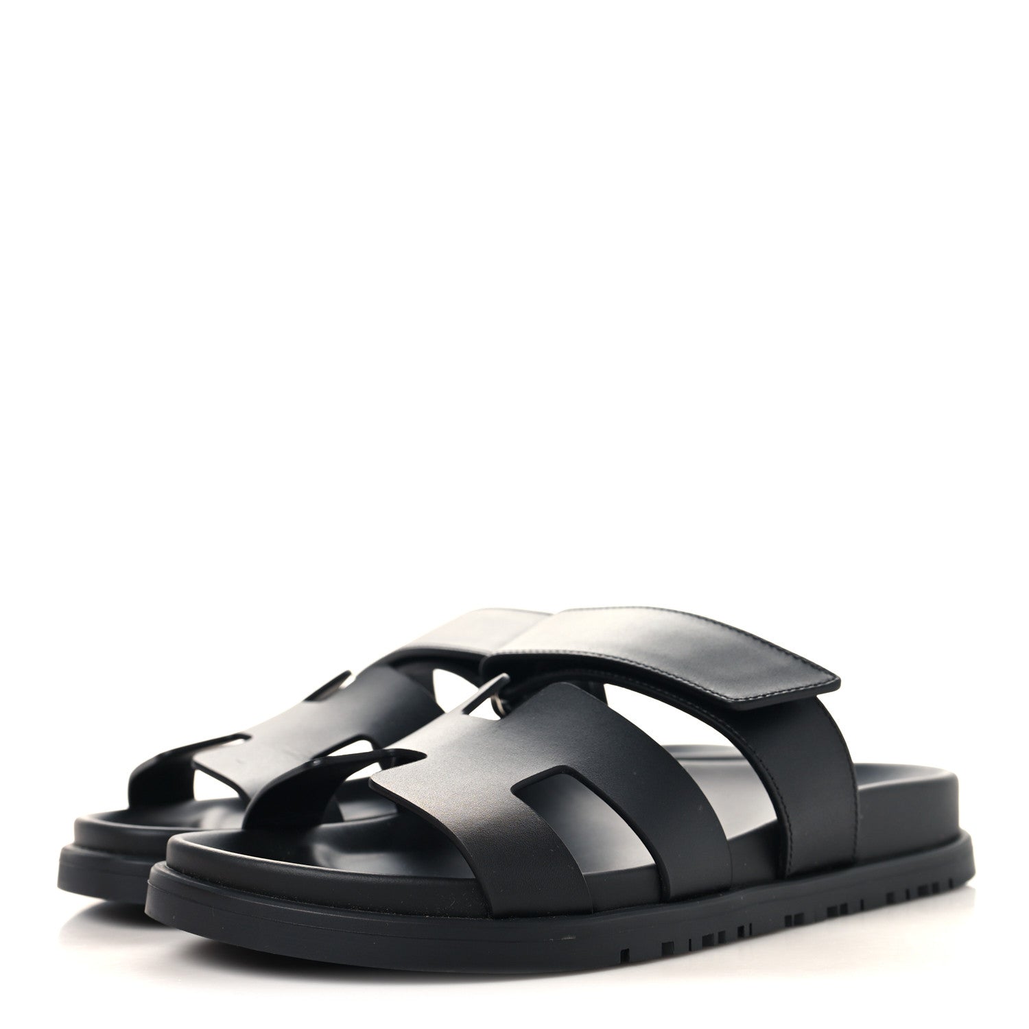 Hermes Calfskin Womens Chypre Sandals 36.5 Black 4 of 10