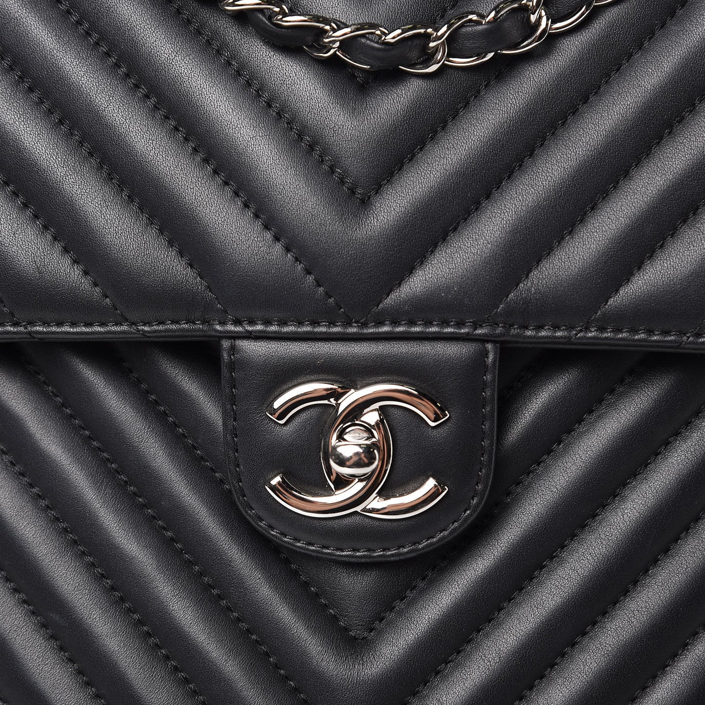 Calfskin Chevron Quilted Large Urban Spirit Backpack Black