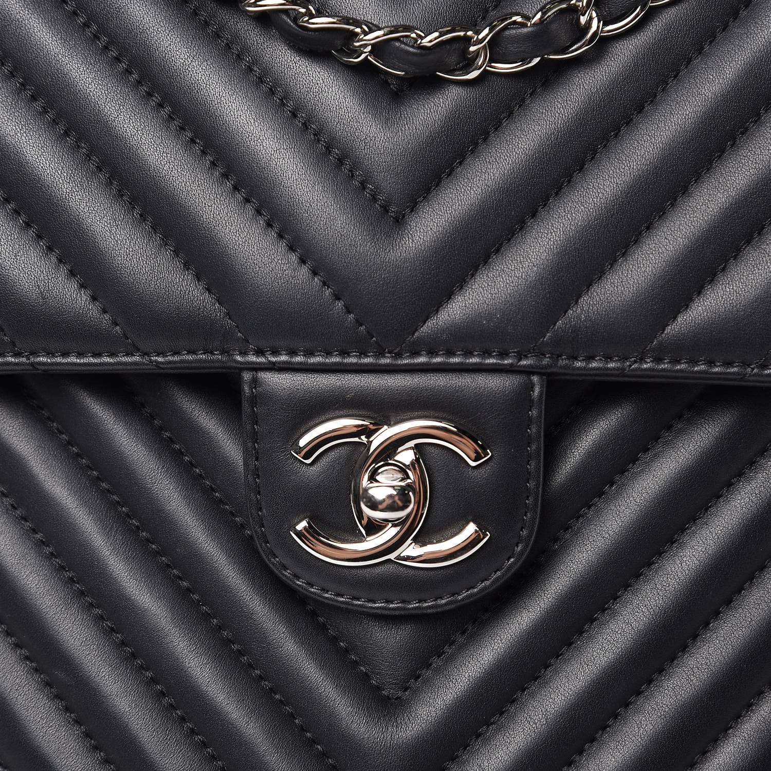 Chanel Calfskin Chevron Quilted Large Urban Spirit Backpack Black 12 of 17