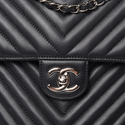 Chanel Calfskin Chevron Quilted Large Urban Spirit Backpack Black 12 of 17