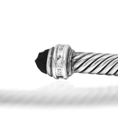 David Yurman Sterling Silver Diamond Black Onyx 5mm Cable Classics Princess Bracelet 4 of 4