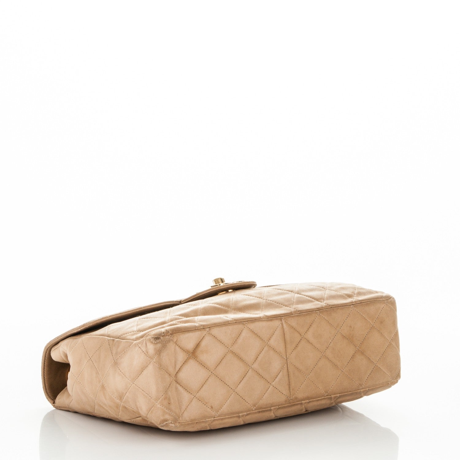 Chanel Lambskin Quilted Jumbo Single Flap Beige 4 of 10