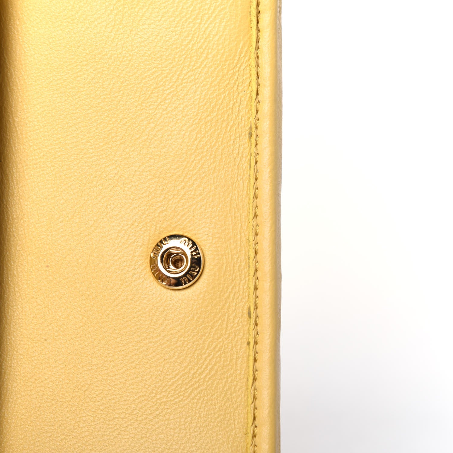Miu Miu Nappa Matelasse Small Flap Wallet Ginestra 9 of 13