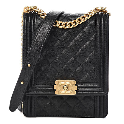Chanel Caviar Quilted North South Boy Flap Black 1 of 9