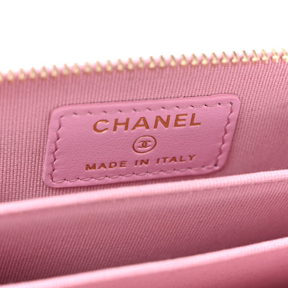 Chanel Caviar Quilted Zip Coin Purse Pink 6 of 7