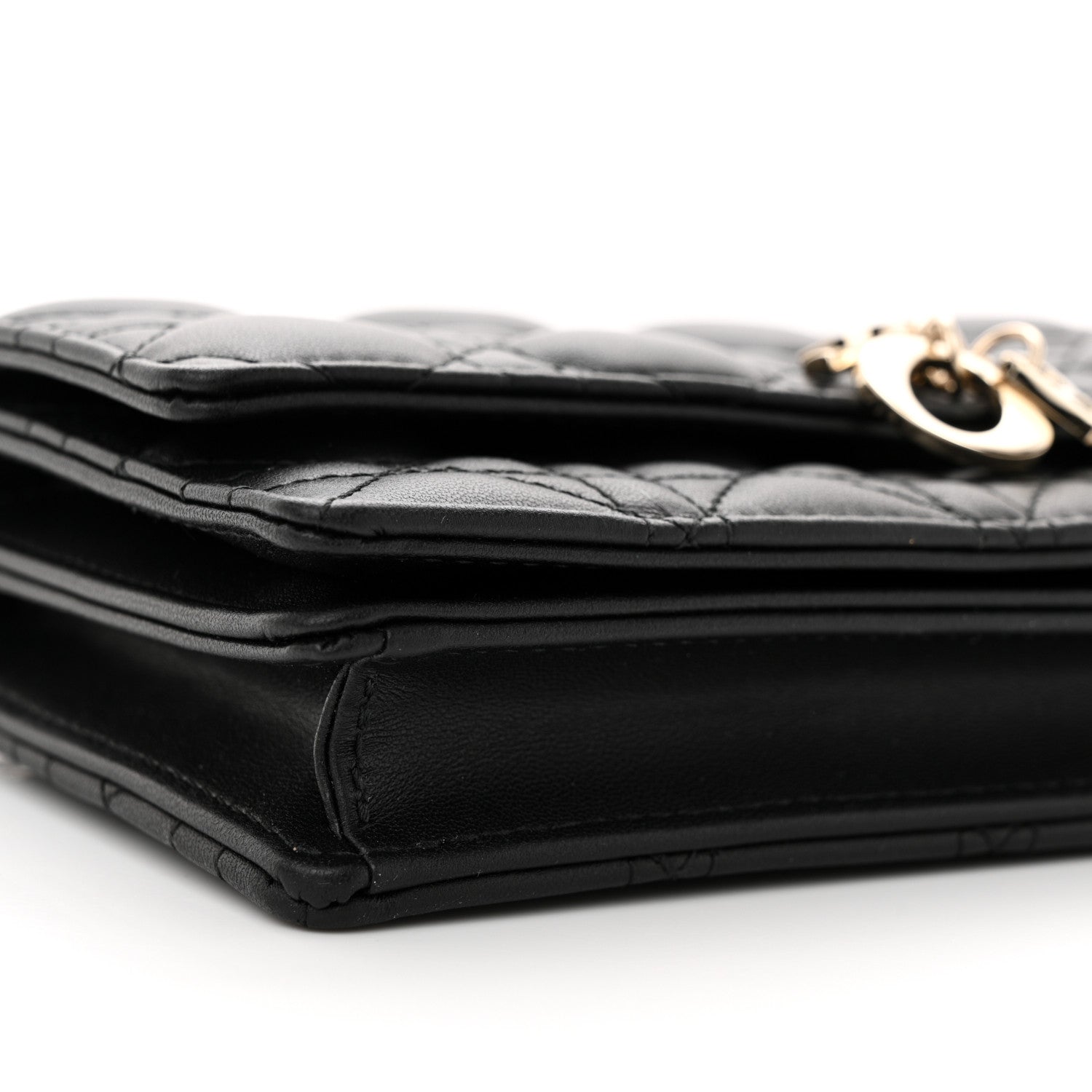 Christian Dior Lambskin Cannage Mini My Dior Top Handle Clutch Black 6 of 11