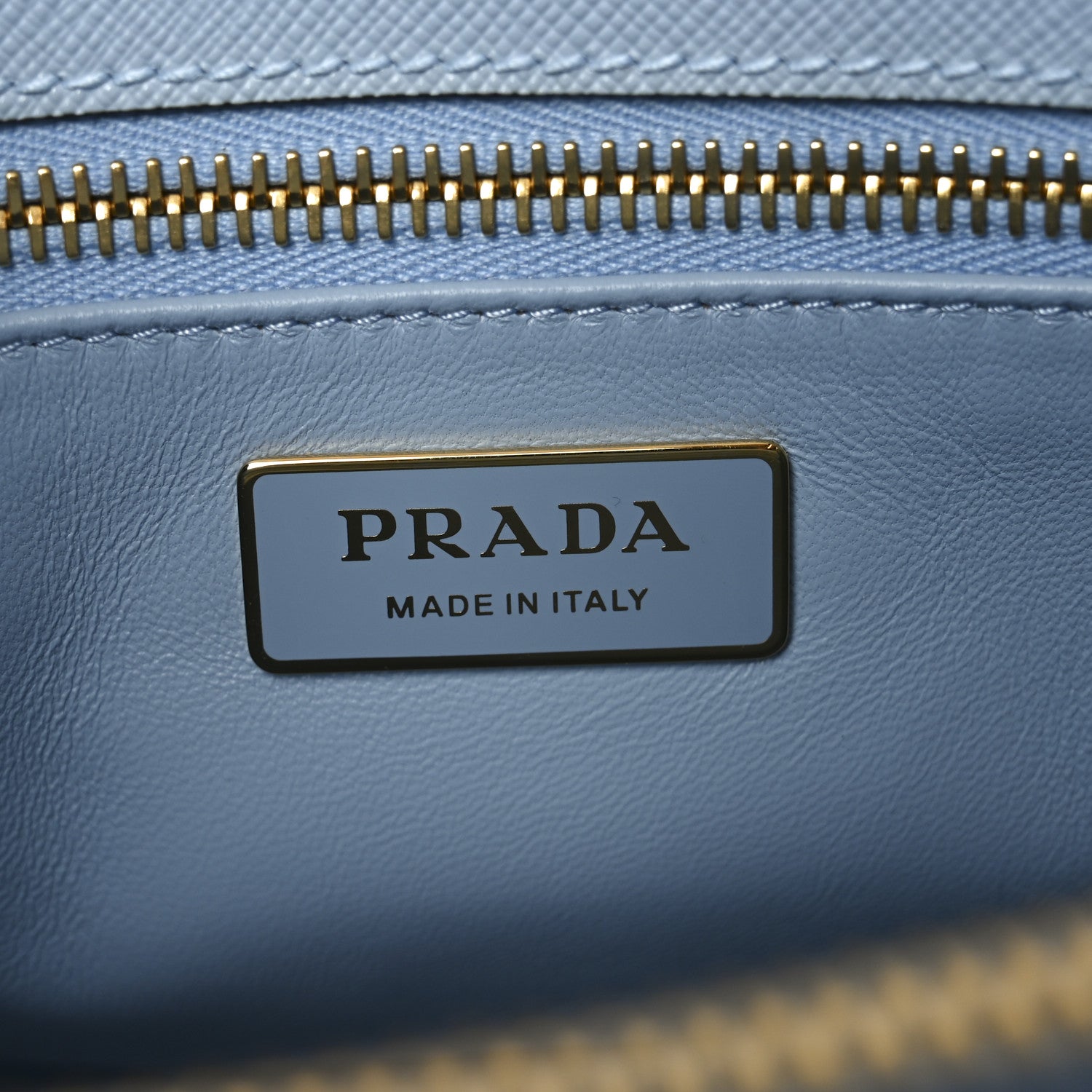 Prada Saffiano Lux Floral Print Small Galleria Double Zip Tote Celeste 6 of 9