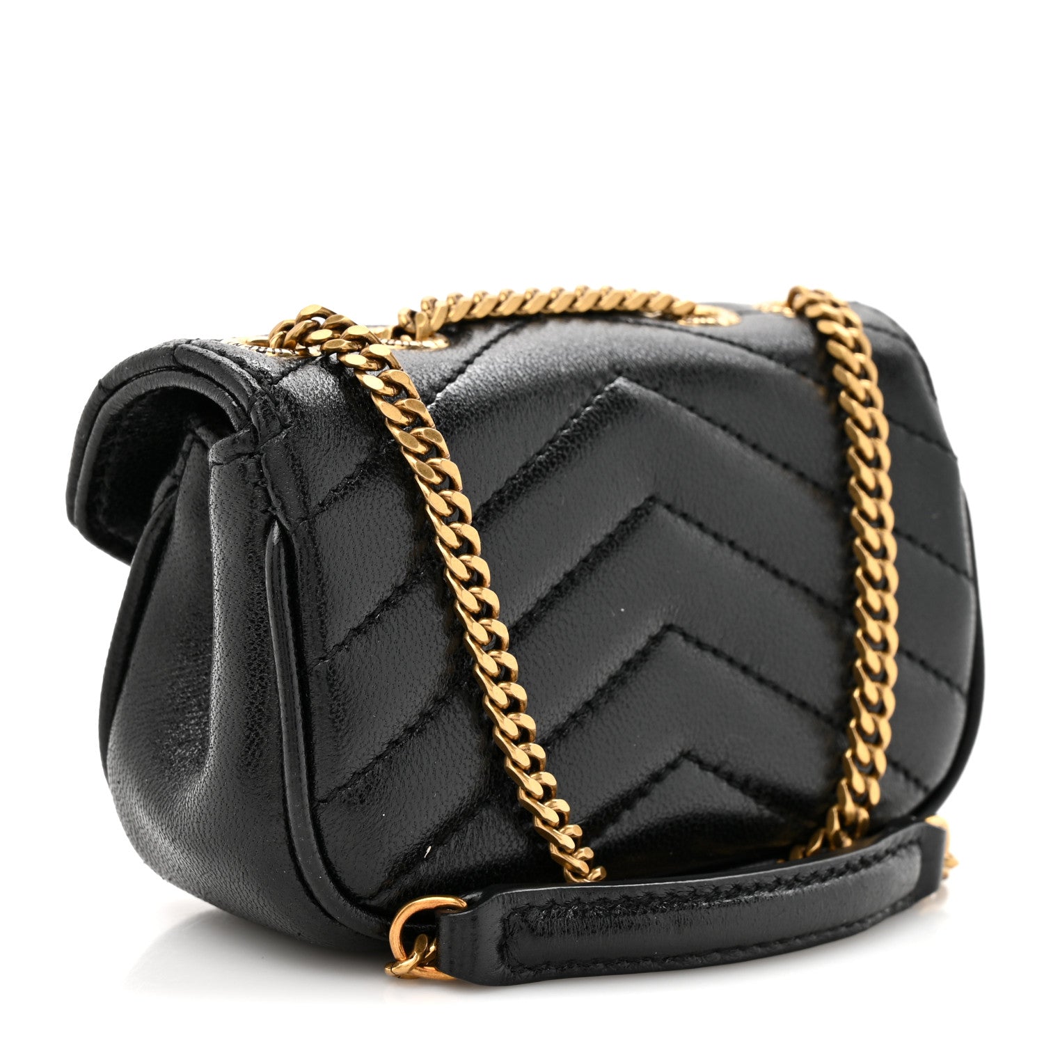 Saint Laurent Lambskin Chevron Quilted Micro LouLou Black 3 of 10