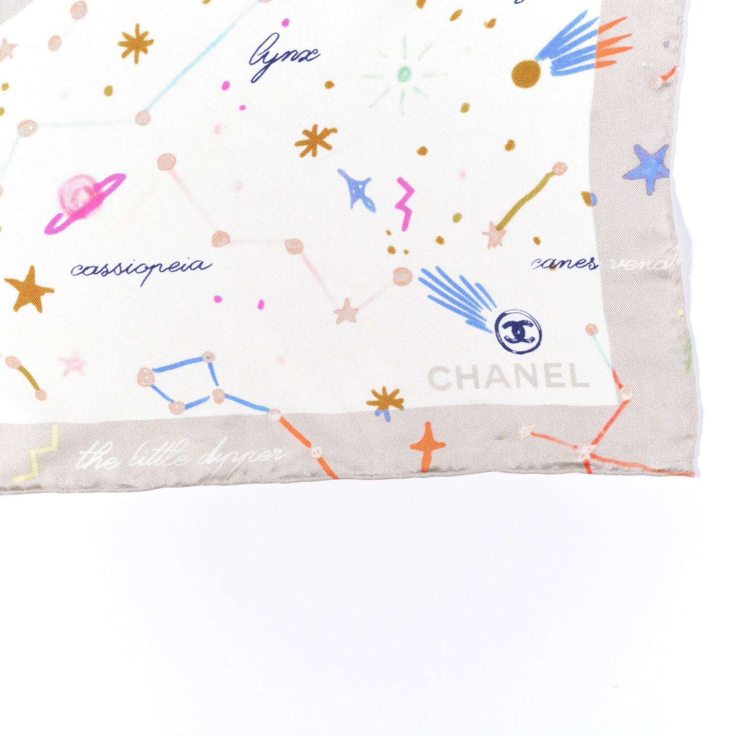 Chanel Silk Constellations CC Square Scarf Beige Multicolor 3 of 5