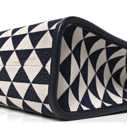 Prada Jacquard Saffiano Triangolo Symbole Embroidered Large Tote Baltico Talco 9 of 9