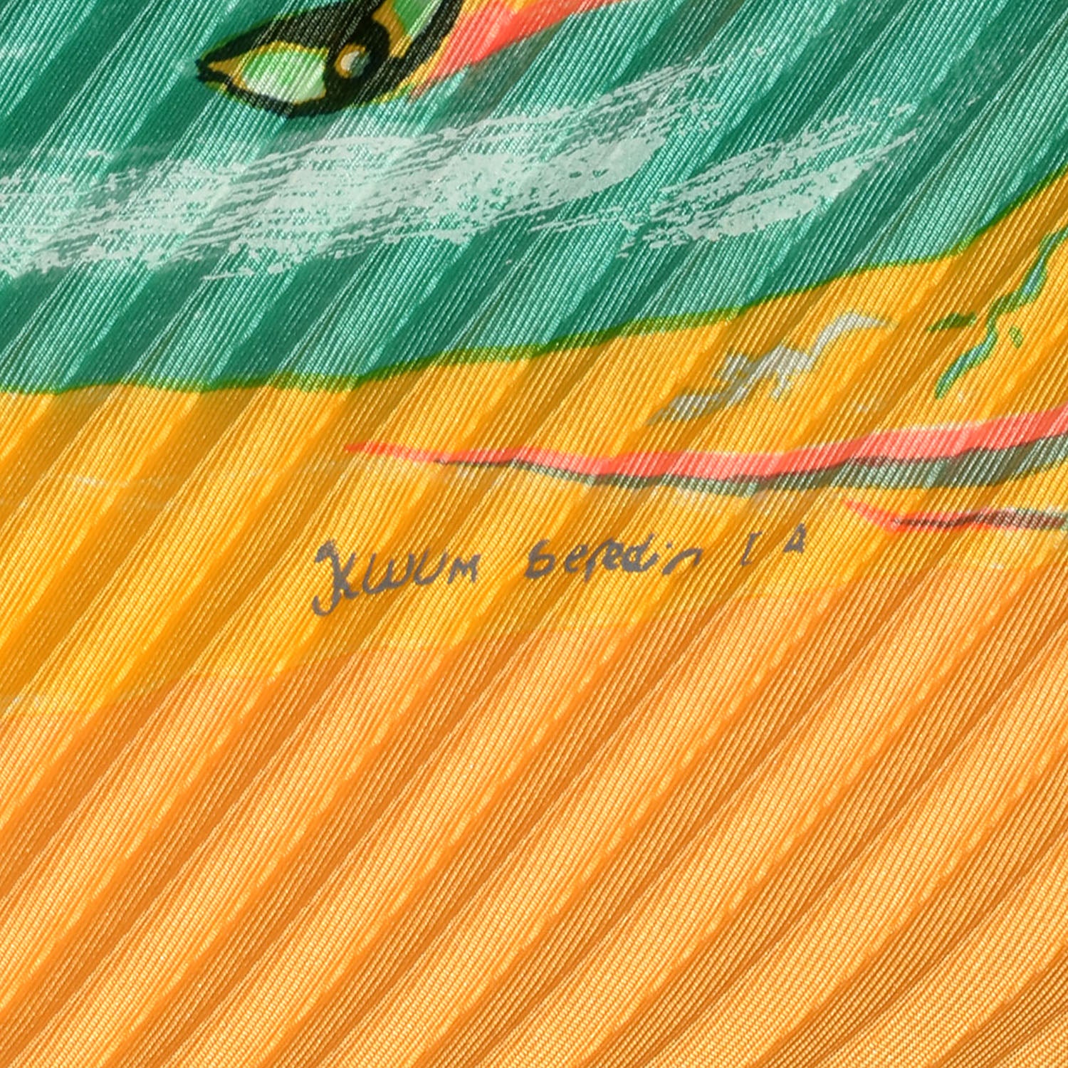 Hermes Silk Plisse Smile in The Third Millenary Scarf 90 Yellow 4 of 7