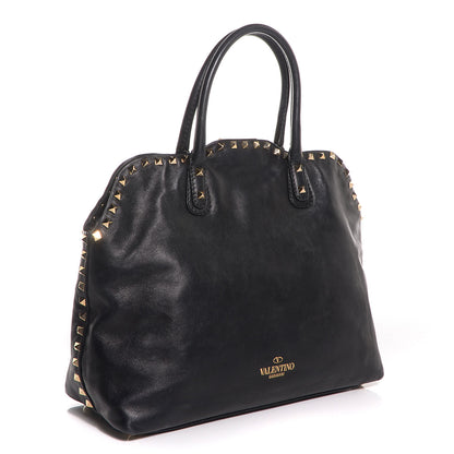 Valentino Garavani Vitello Rockstud Dome Satchel Black 4 of 11