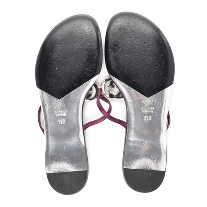 Gucci Satin Crystal GG Thong Sandals 6.5 Purple 5 of 12