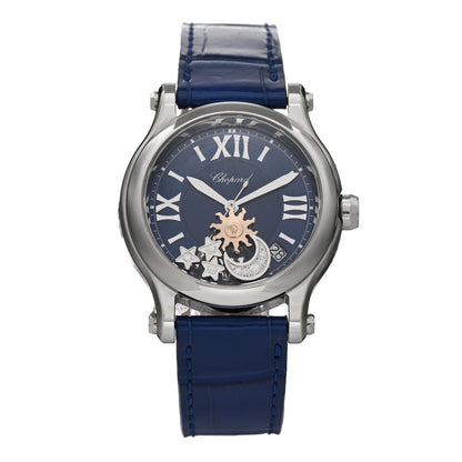 Chopard Stainless Steel Alligator Diamond 36mm Happy Sport Sun, Moon and Stars Automatic Watch 1 of 4