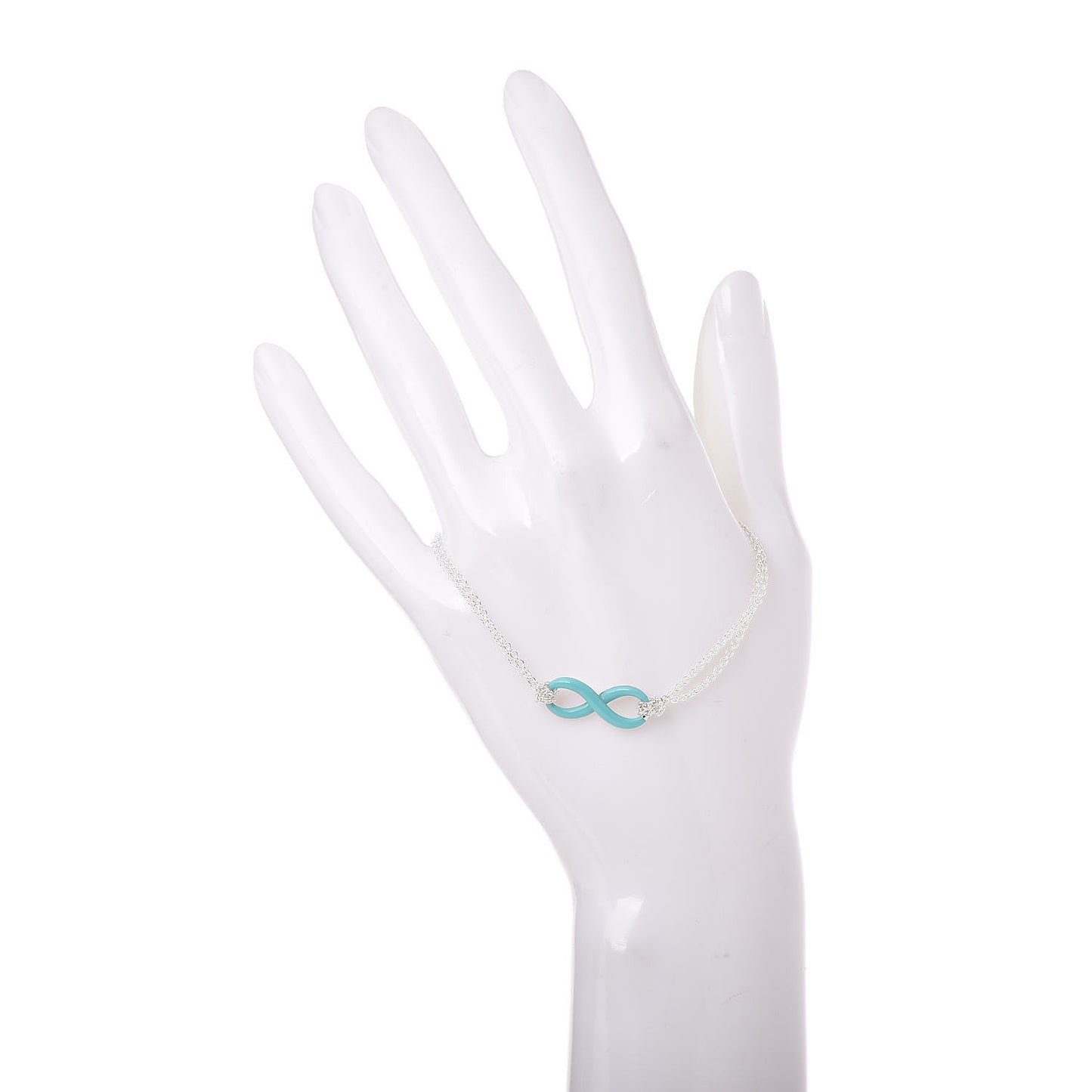 Sterling Silver Enamel Infinity Bracelet Blue
