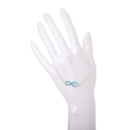Tiffany Sterling Silver Enamel Infinity Bracelet Blue 2 of 6