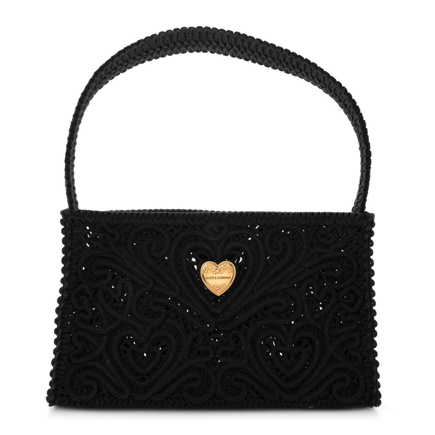 Dolce & Gabbana DOLCE GABBANA Cordonetto Lace Shoulder Bag Black 1 of 10