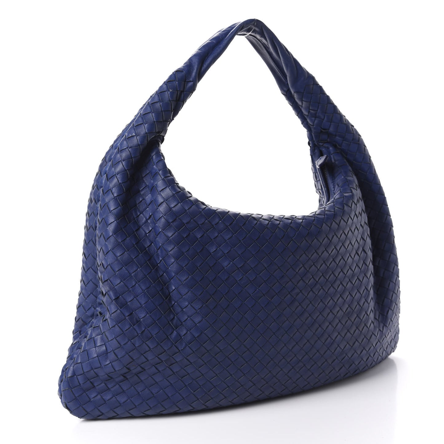 Nappa Intrecciato Large Veneta Hobo Sapphire