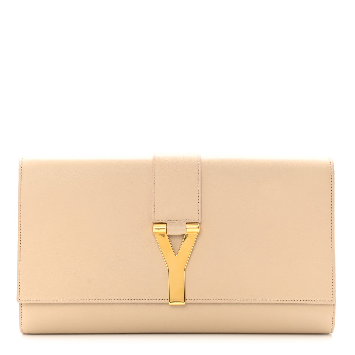 Saint Laurent Calfskin Classic Y Ligne Clutch Light Beige 1 of 8