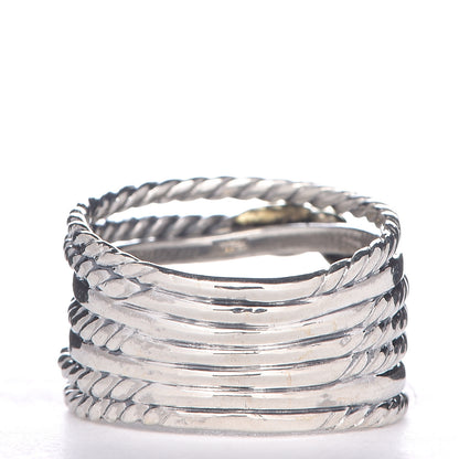 David Yurman Sterling Silver 18K Yellow Gold Double X Crossover Ring 54 6.75 3 of 4