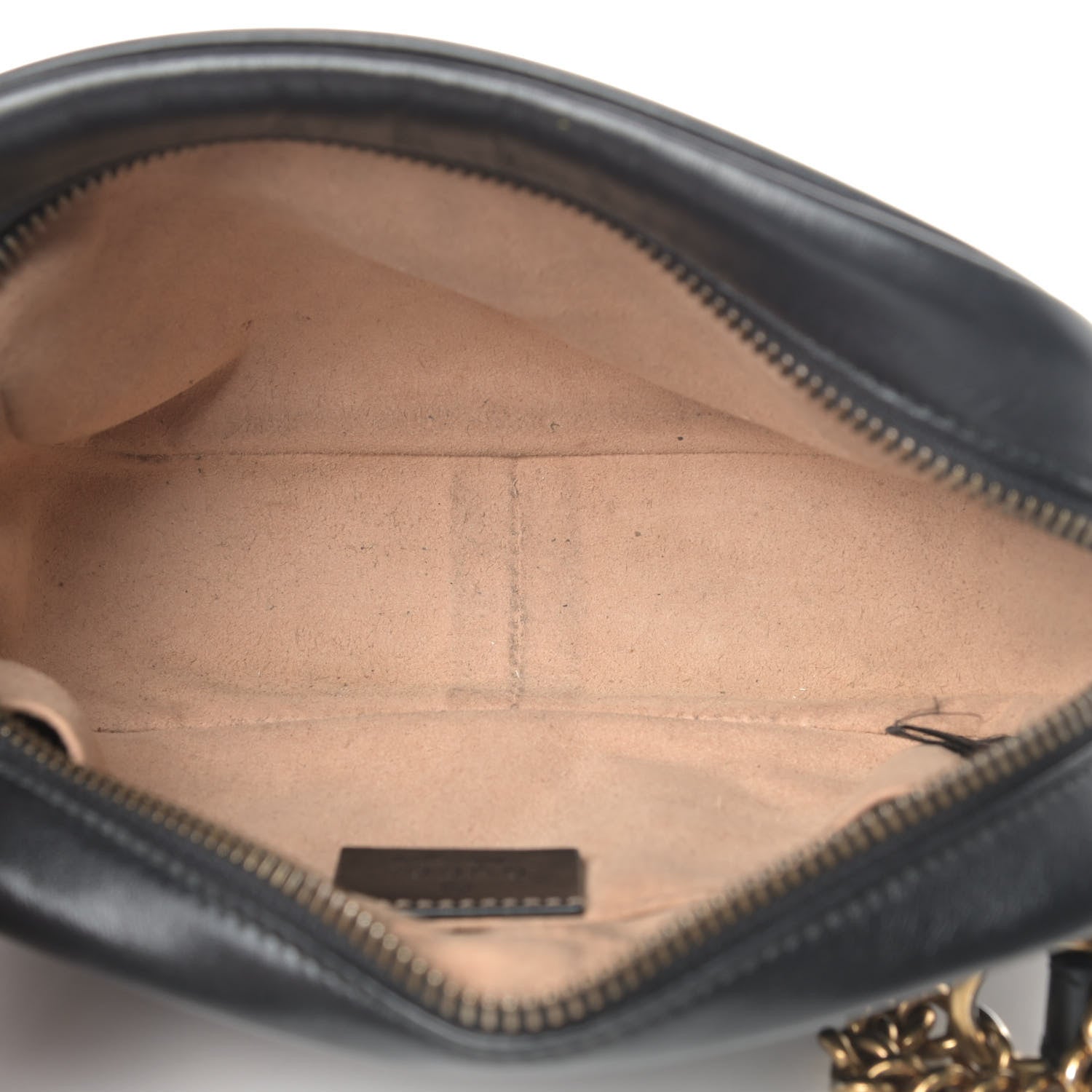 Gucci Calfskin Matelasse Mini GG Marmont Chain Shoulder Bag Black 4 of 4