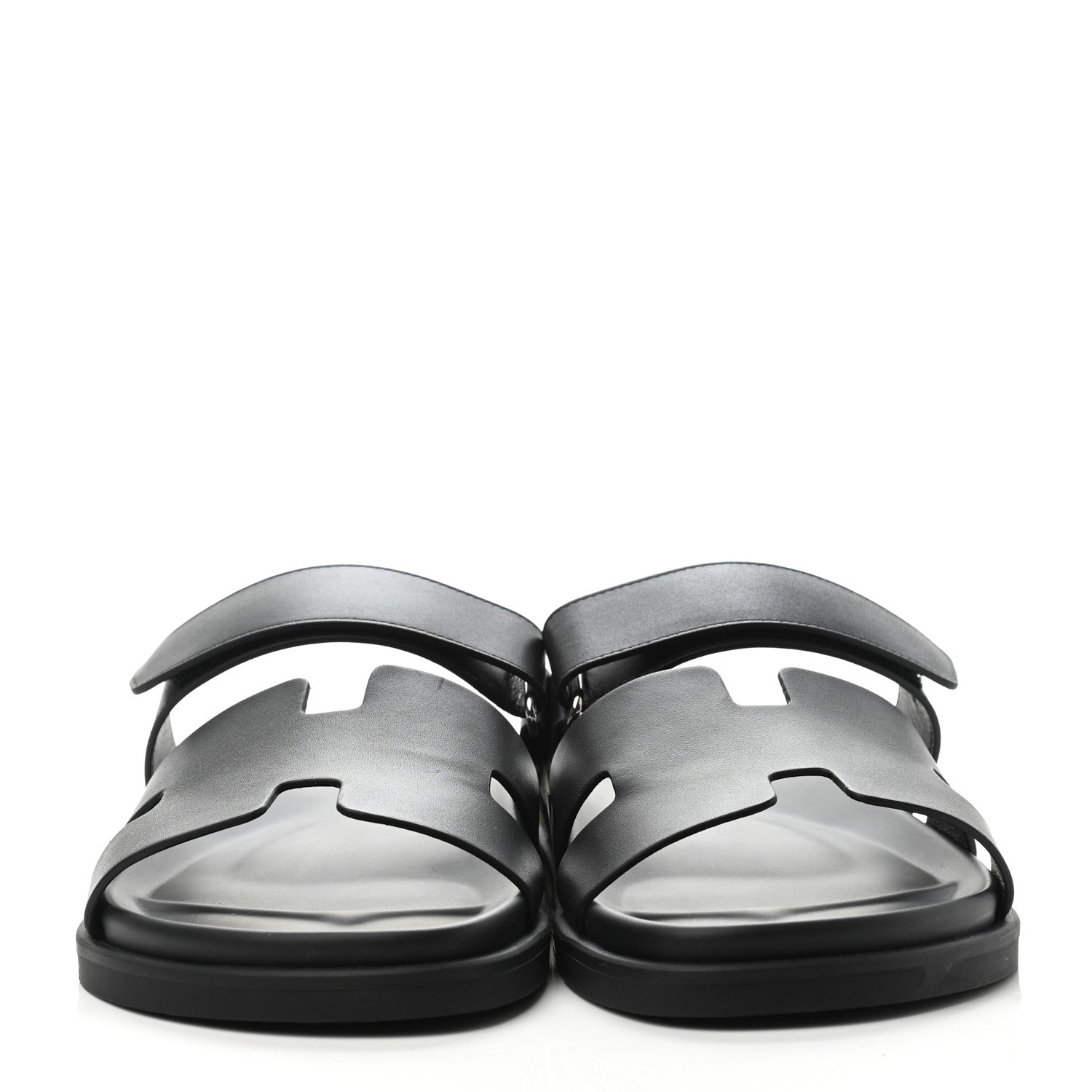 Hermes Calfskin Mens Chypre Sandals 43 Black 2 of 4