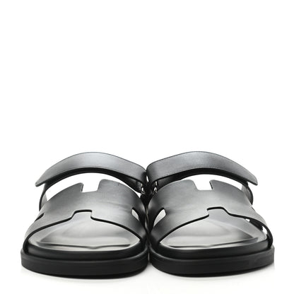 Hermes Calfskin Mens Chypre Sandals 43 Black 2 of 4