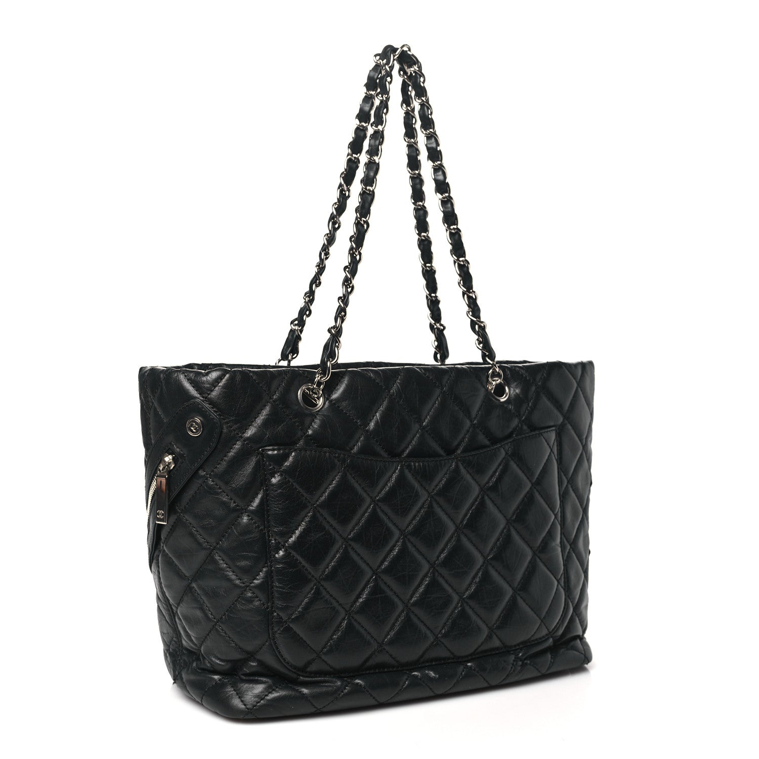 Chanel Aged Calfskin Quilted Large Cotton Club Tote Black 3 of 10