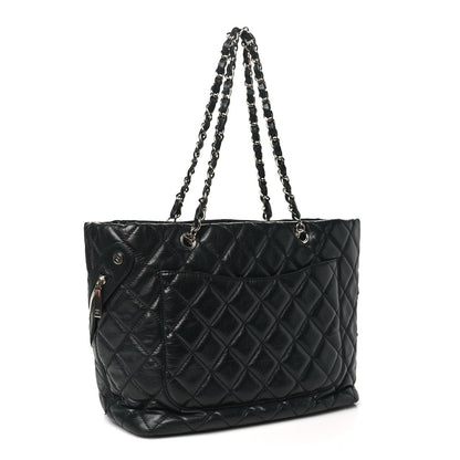 Chanel Aged Calfskin Quilted Large Cotton Club Tote Black 3 of 10