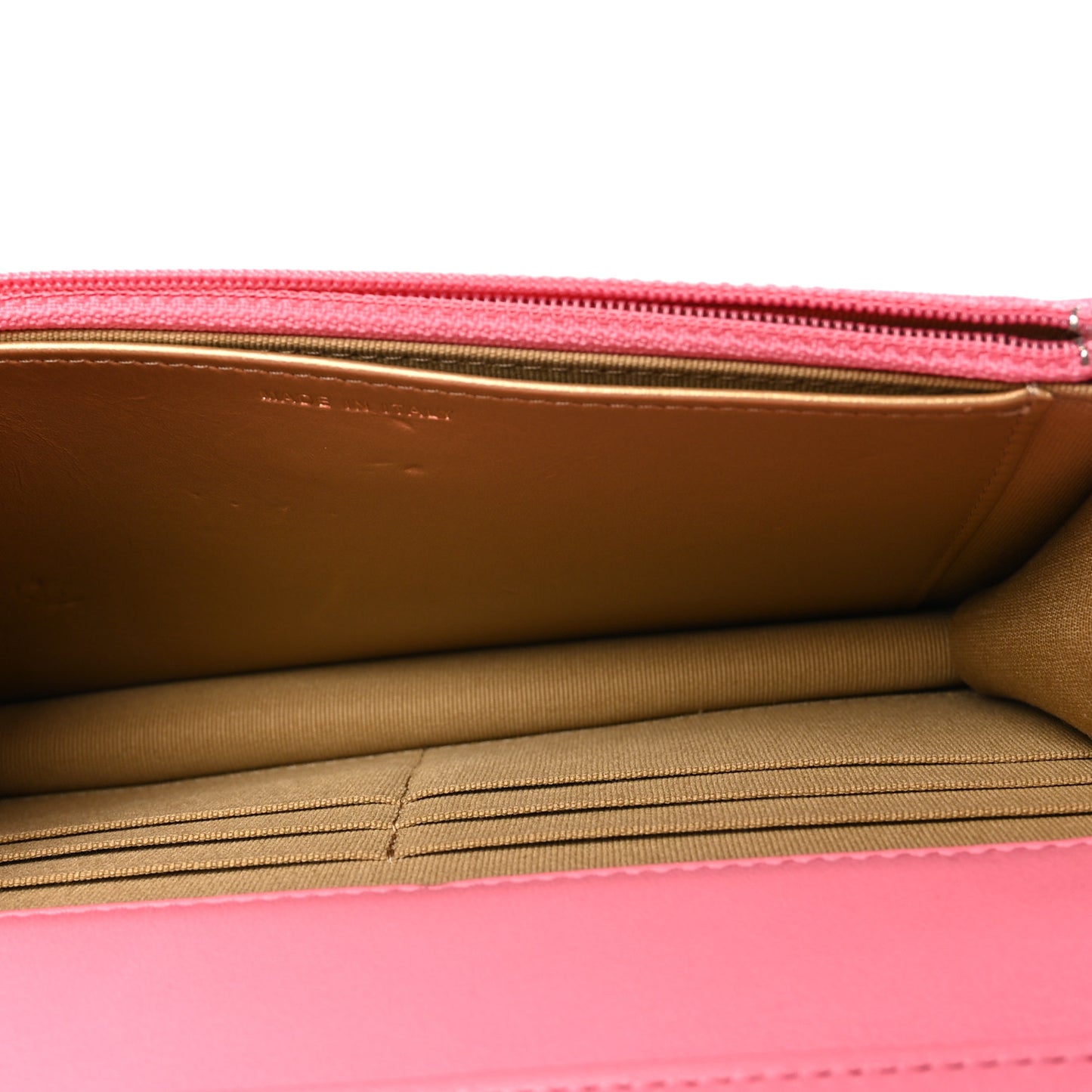 Lambskin Quilted CC Pearl Crush Wallet on Chain WOC Pink