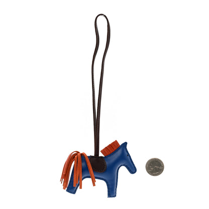 Hermes Milo Lambskin Grigri Rodeo Horse Bag Charm PM Bleu France Cornaline Rouge Sellier 2 of 4