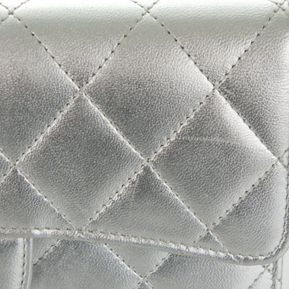 Chanel Metallic Lambskin Quilted Large Flap Wallet Silver 10 of 13