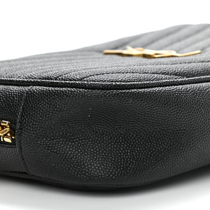 Saint Laurent Grain De Poudre Matelasse Monogram Mini Lou Camera Bag Black 9 of 12