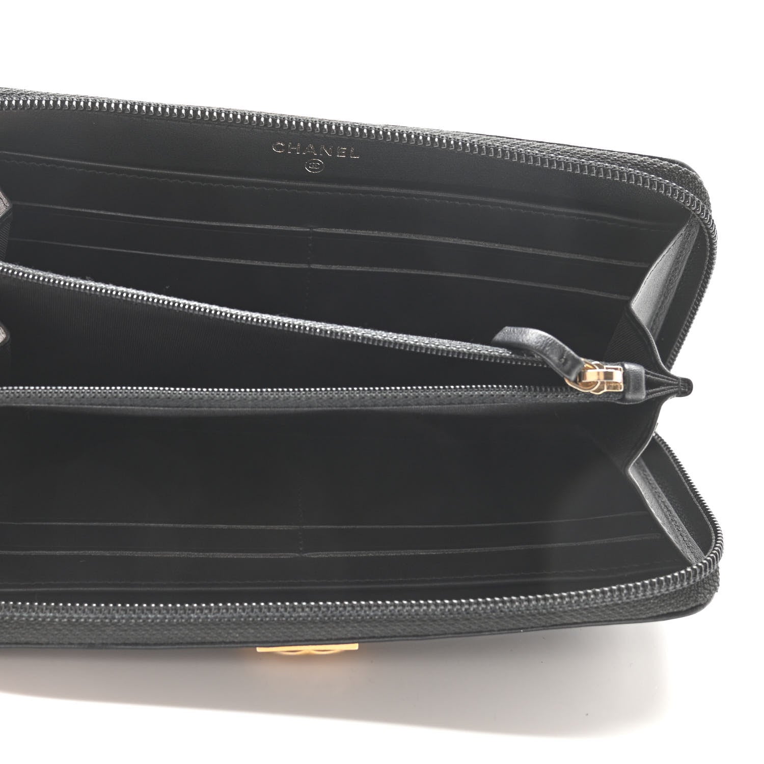 Chanel Caviar Quilted Boy Long Zip Around Wallet Black 5 of 12