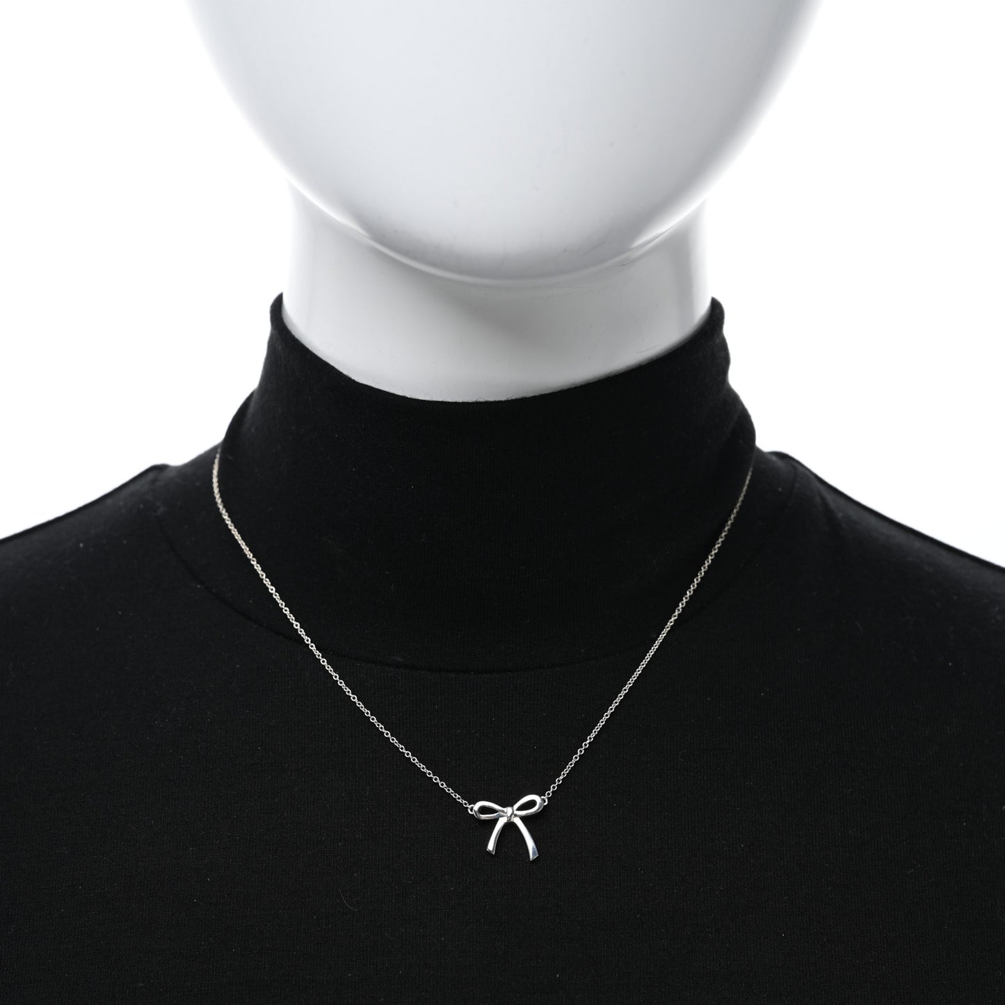 Sterling Silver Small Bow Pendant Necklace
