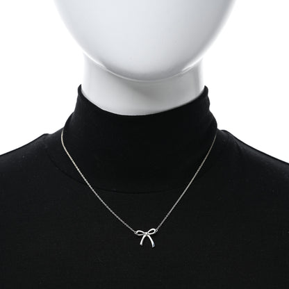 Tiffany Sterling Silver Small Bow Pendant Necklace 2 of 5
