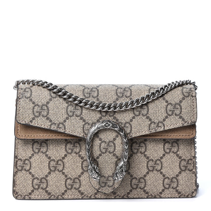 Gucci GG Supreme Monogram Super Mini Dionysus Shoulder Bag Taupe 1 of 8