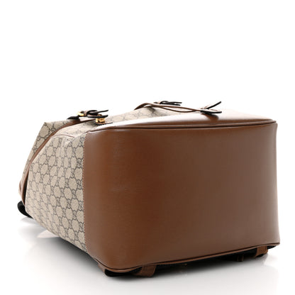 Gucci GG Supreme Monogram Azalea Calfskin Medium Retro Interlocking G Buckle Backpack Beige Ebony Brown Sugar 4 of 10